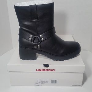 Unionbay Women's Aliza Side Buckle Moto Short Boot